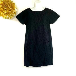 Lafayette 148 New York Womens A Line Dress Black Lace Panel Round Neck Petites P